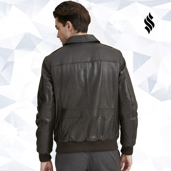 Men’s Flag Print Lining Leather Jacket | Rugged Patriotism | Full Grain Apparel