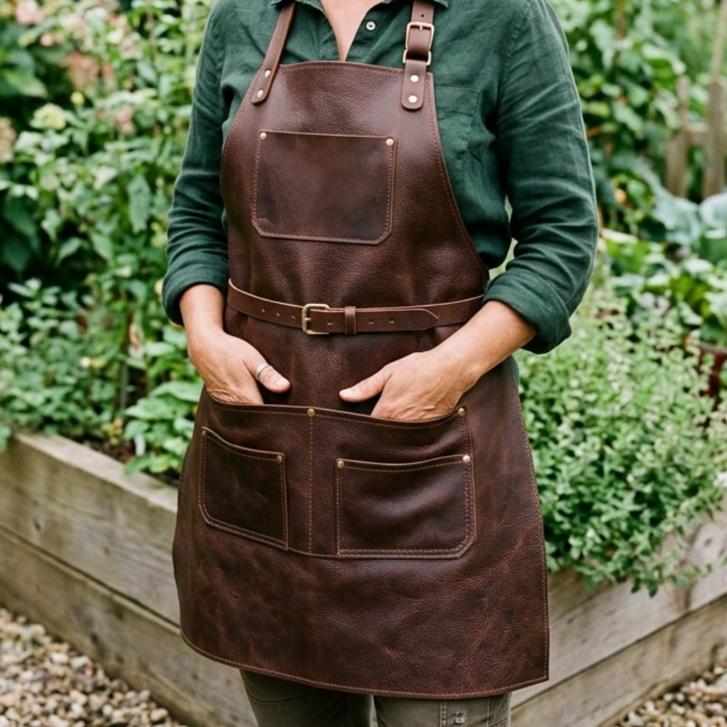 RusticCraft Leather Gardening Apron