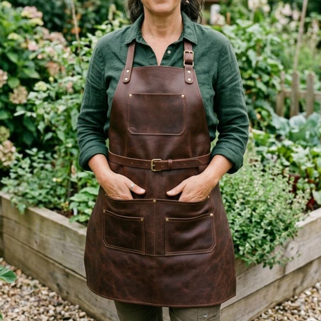 RusticCraft Leather Gardening Apron