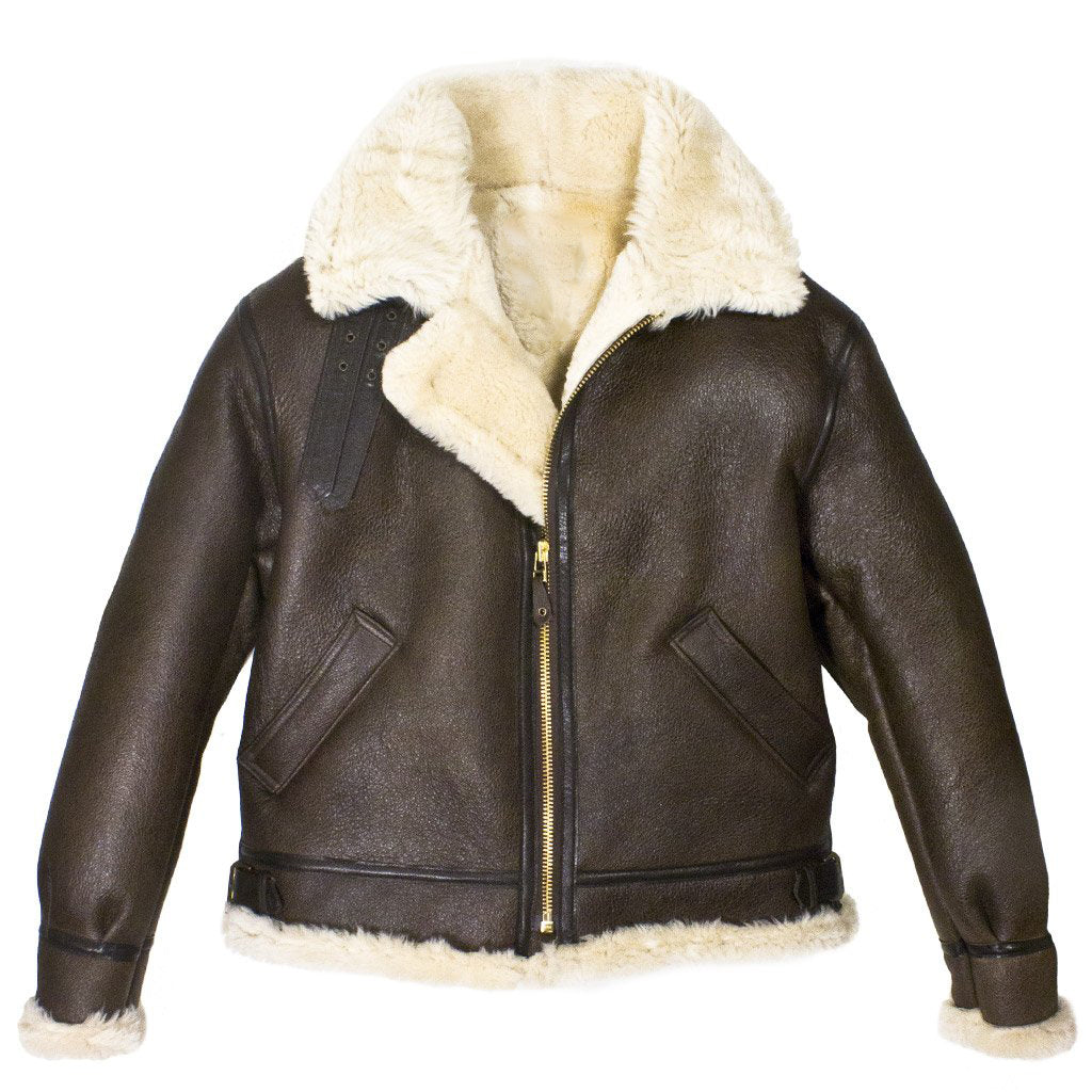 Men’s Brown B-3 Bomber Genuine Leather Jacket | Rugged Heritage Standard | Full Grain Apparel