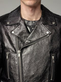 Men’s Obsidian Black Leather Racer Jacket | Heritage Moto Silhouette | Full Grain Apparel