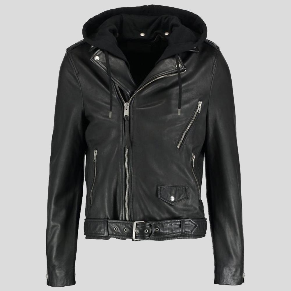 Men's Lupe Black Removable Hooded Jacket | Full Grain Apparel