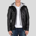 Men's Marc Black Removable Hooded Jacket | Full Grain Apparel