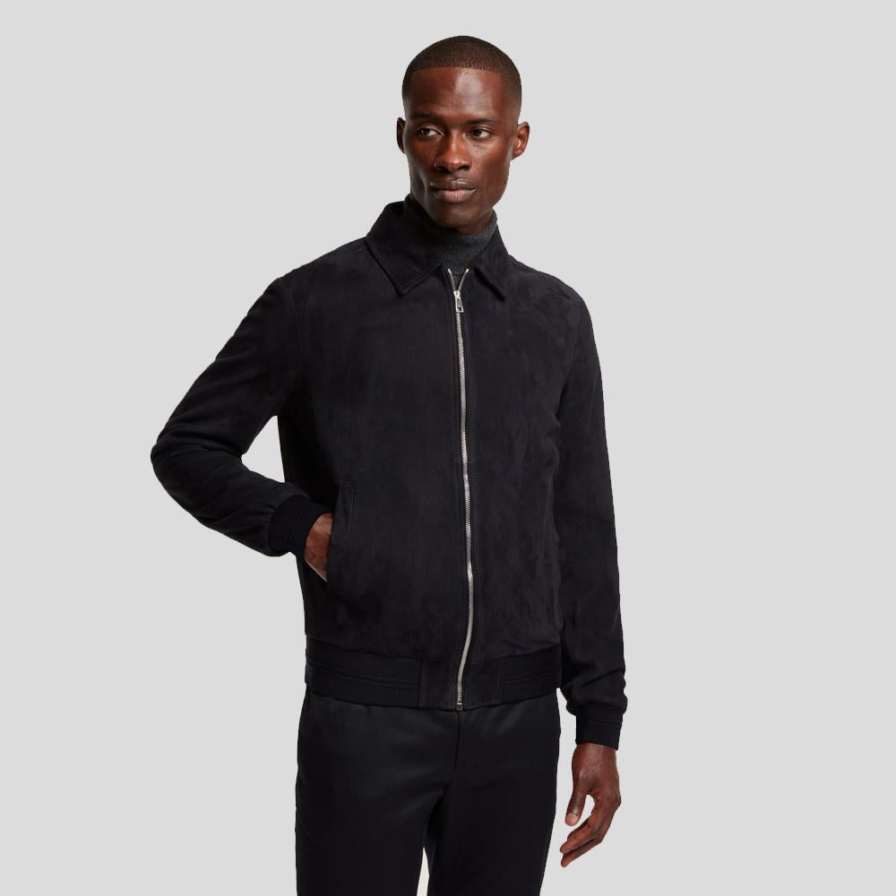 Men’s Jerry Blue Suede Leather Jacket | Full Grain Apparel