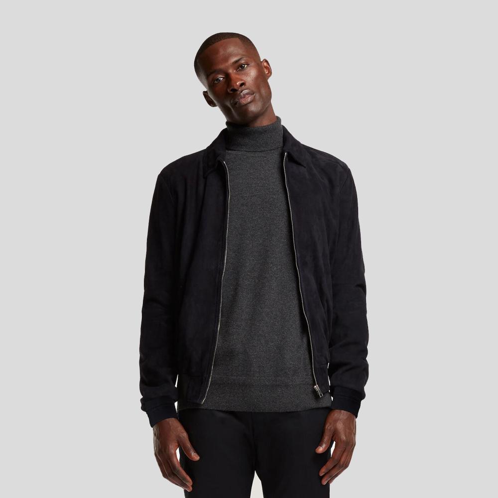 Men’s Jerry Blue Suede Leather Jacket | Full Grain Apparel