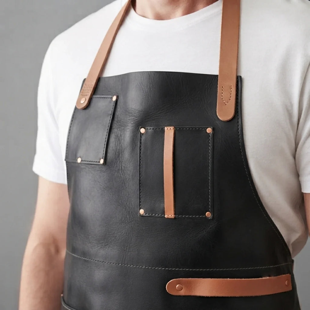 BBQ Savior Leather Grilling Apron