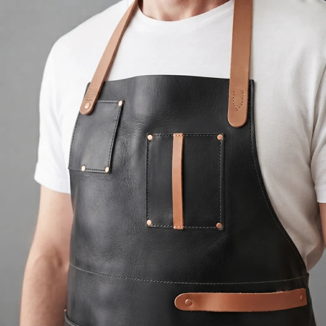 BBQ Savior Leather Grilling Apron