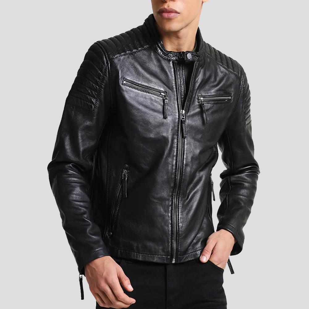 The "Lester" Black Racer | Industrial Edge Moto | Full Grain Apparel