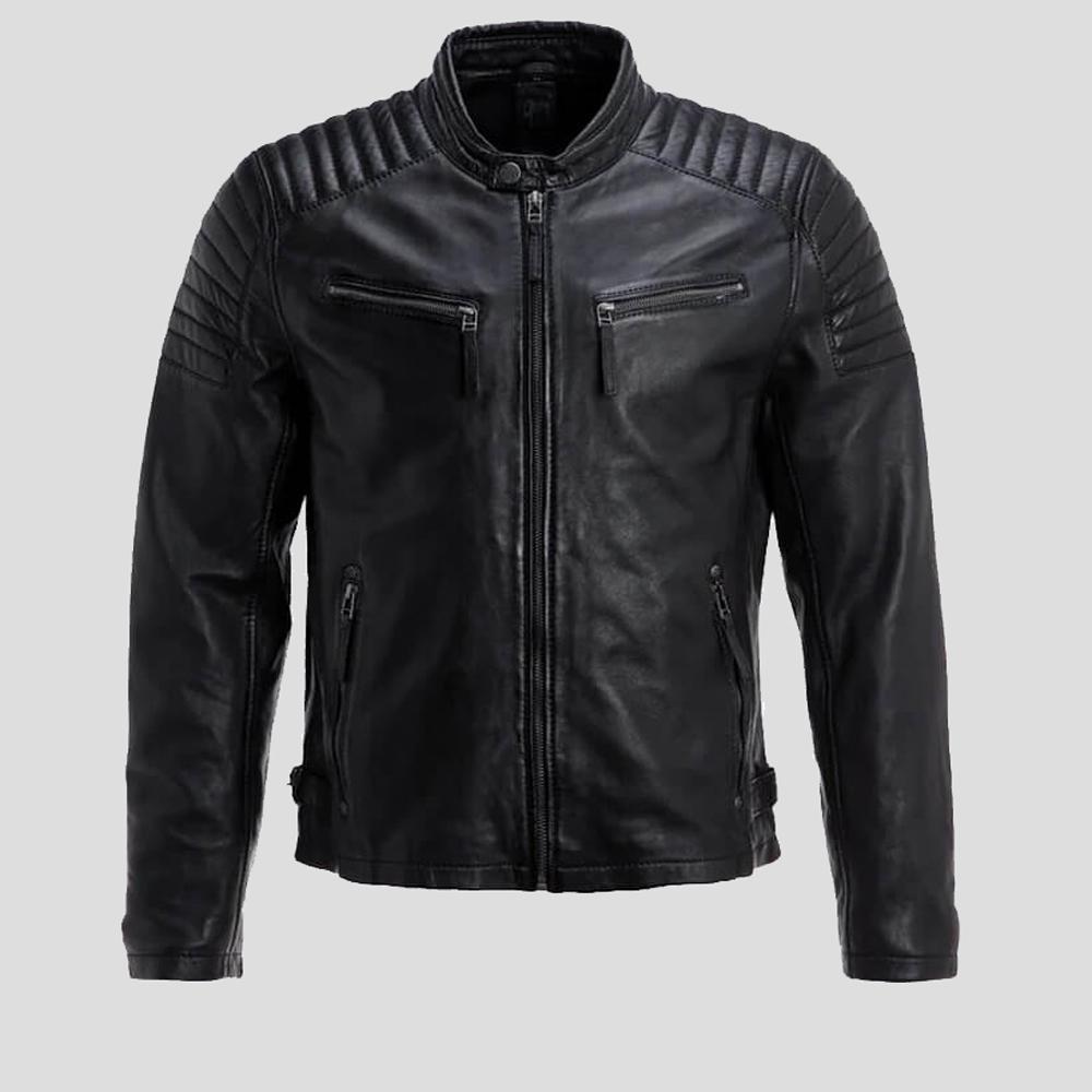 La chaqueta "Lester" Black Racer | Industrial Edge Moto | Prendas de piel de plena flor