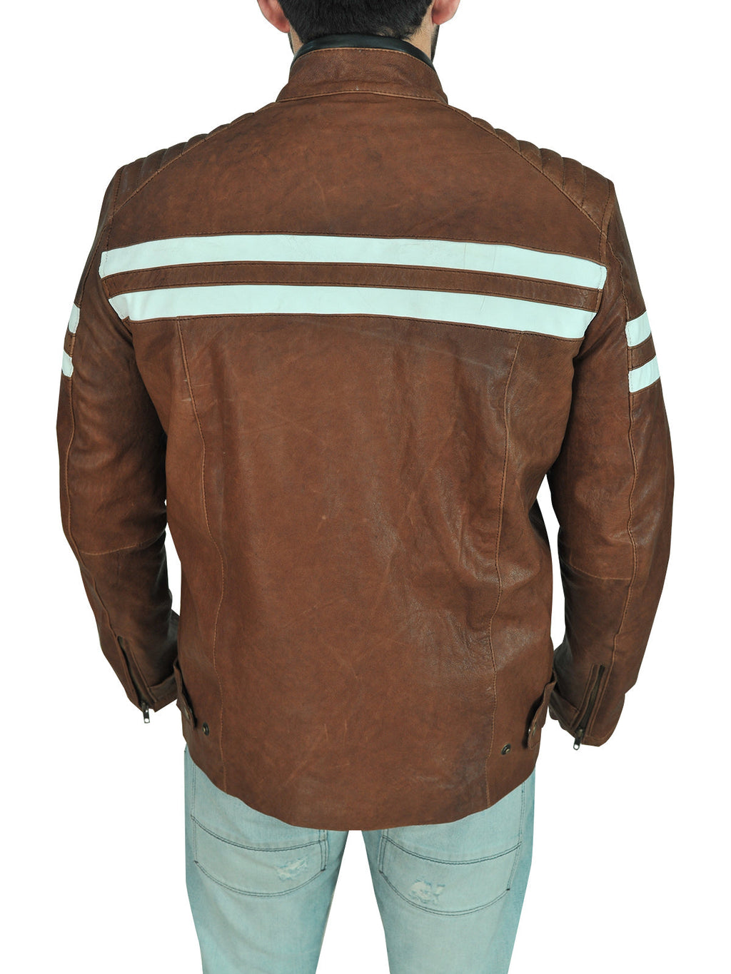 Men’s Classic Brown Leather Biker Jacket | Vintage Cafe Racer | Full Grain Apparel