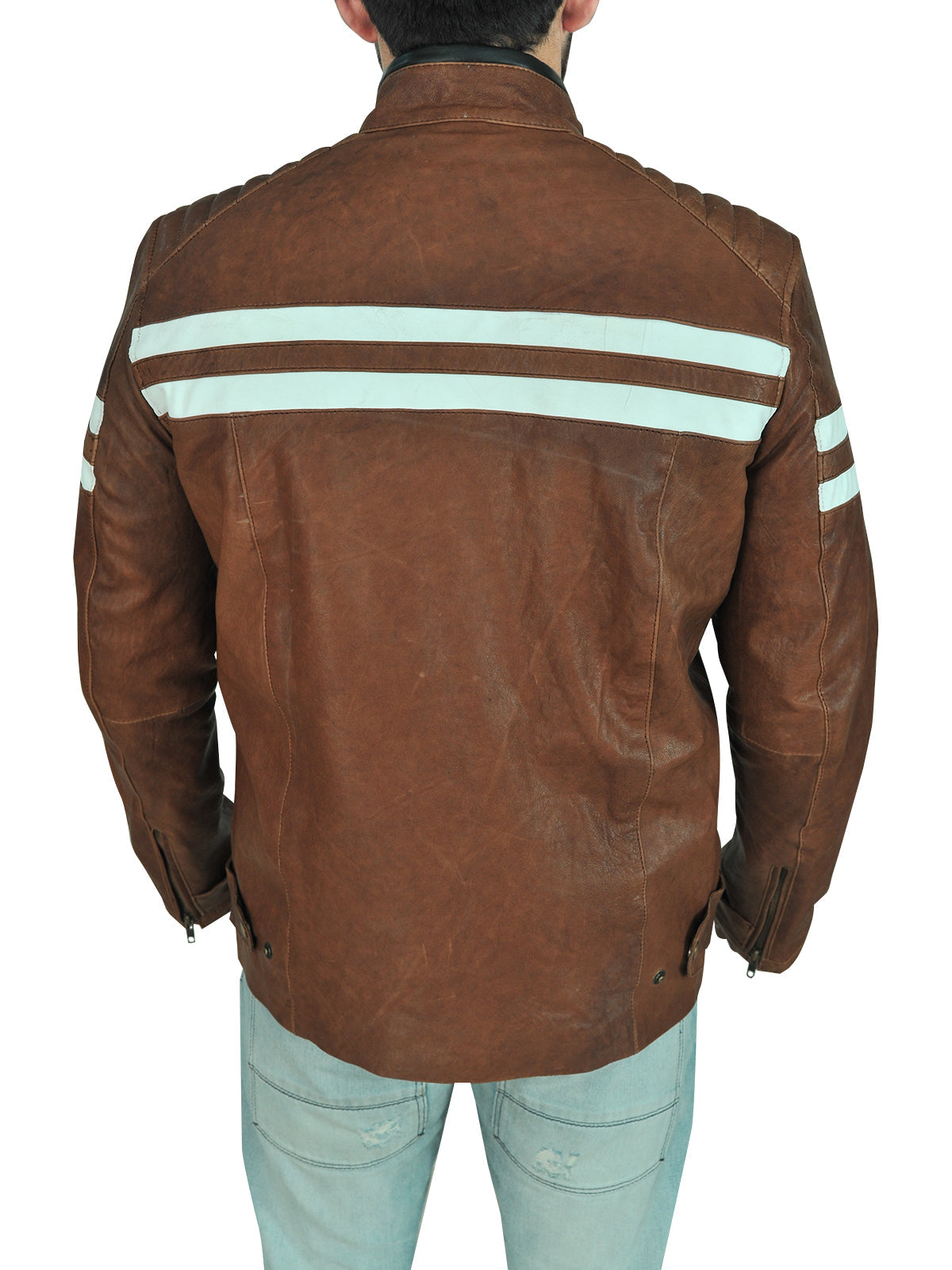 Men’s Classic Brown Leather Biker Jacket | Vintage Cafe Racer | Full Grain Apparel