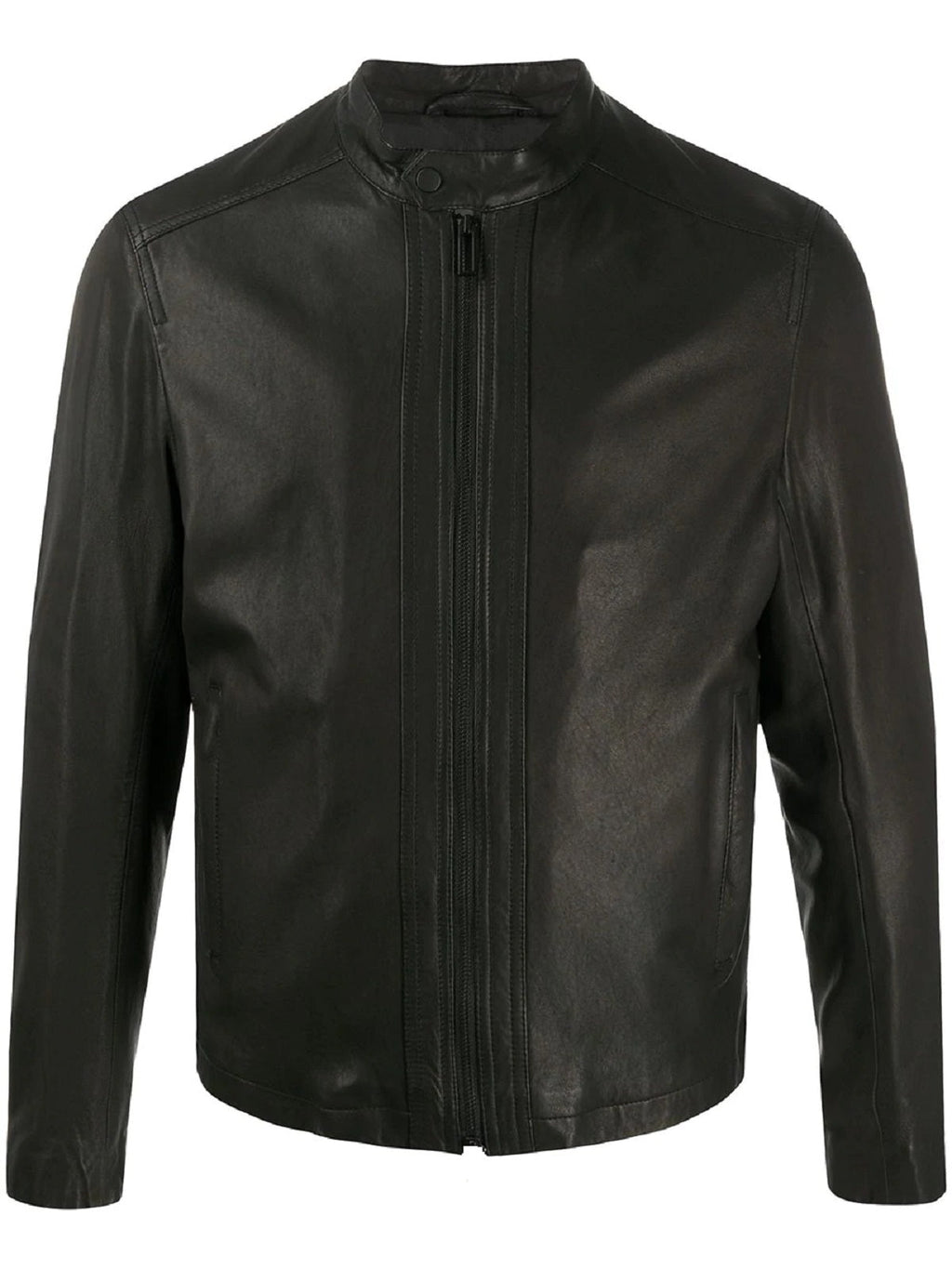 Men’s Obsidian Black Leather Interceptor Jacket | High-Street Moto | Full Grain Apparel