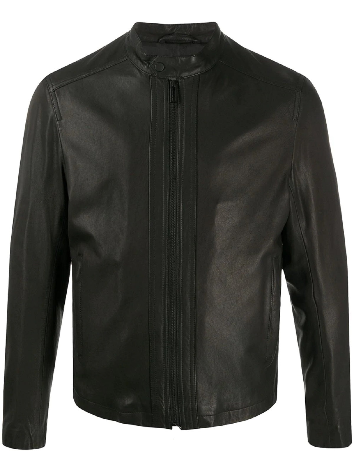Men’s Obsidian Black Leather Interceptor Jacket | High-Street Moto | Full Grain Apparel
