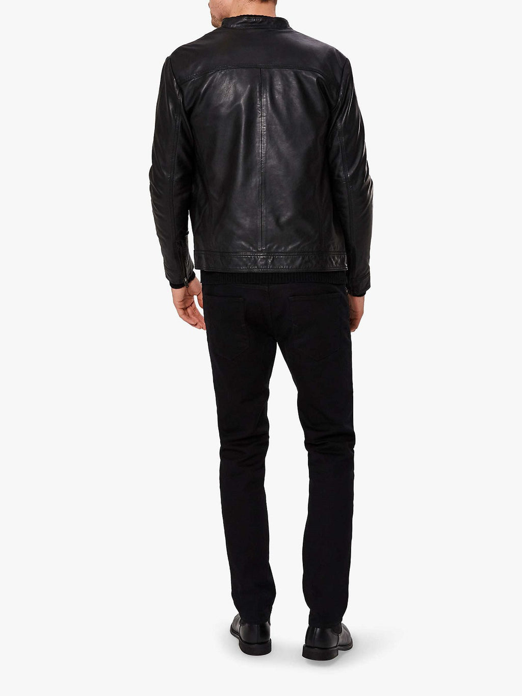 Men’s Midnight Onyx Leather Moto Jacket | Urban Street Commander | Full Grain Apparel