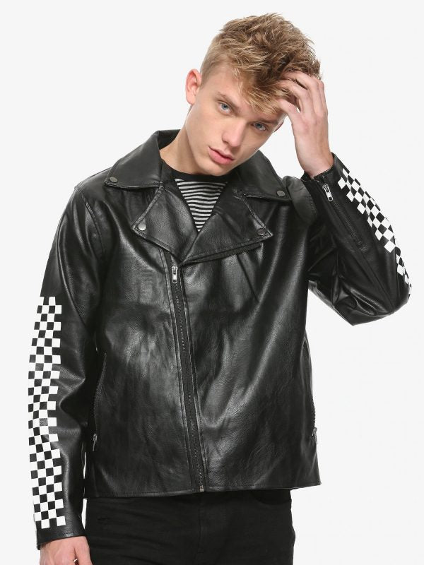 Men’s Midnight Black Leather Biker Jacket | Rugged Moto Streetwear | Full Grain Apparel