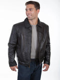 Men’s Jet Black Leather Commuter Jacket | Sleek Urban Biker | Full Grain Apparel