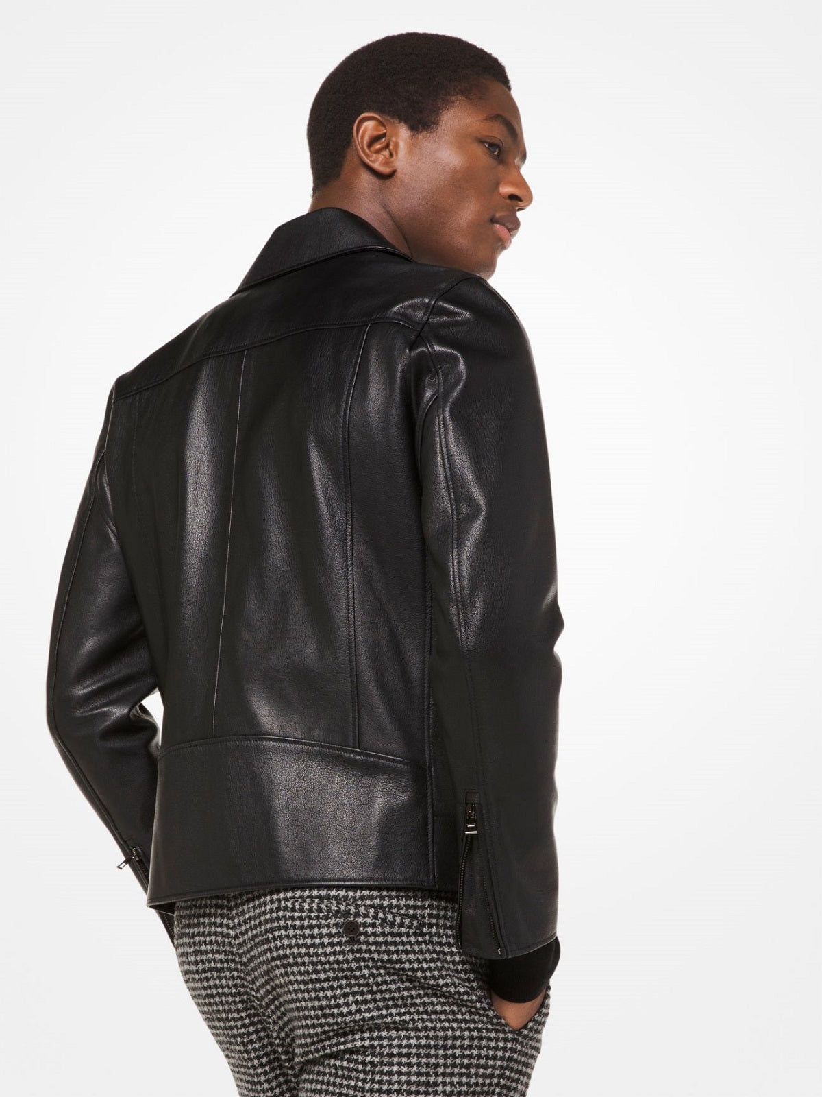 Men’s Titan Black Leather Moto Jacket | Slim-Fit Industrial Biker | Full Grain Apparel