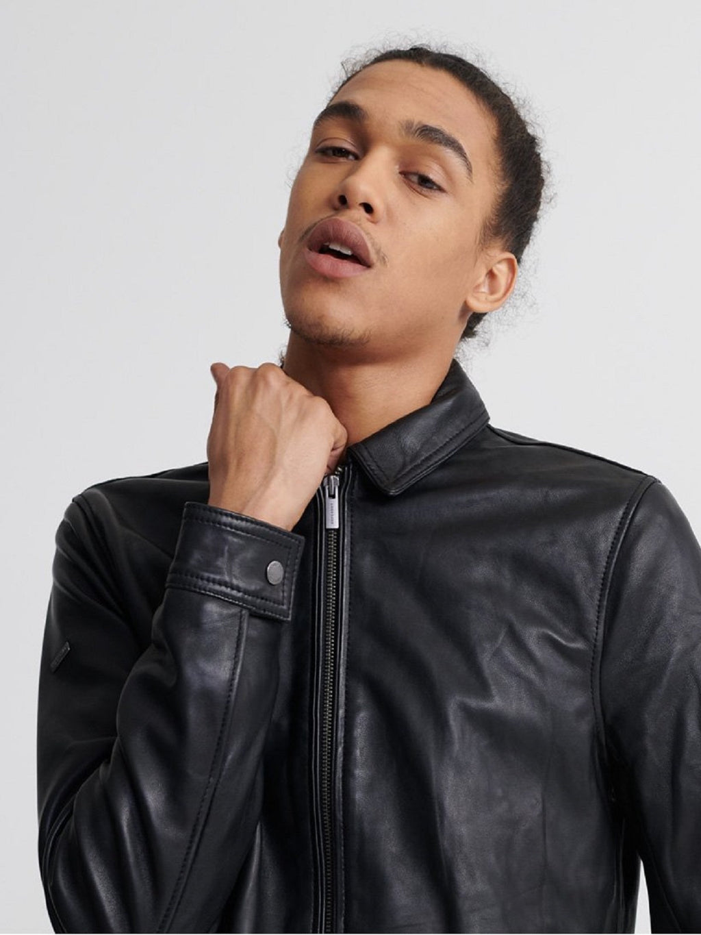 Men’s Casual Black Leather Jacket | Premium Genuine Sheepskin | Full Grain Apparel