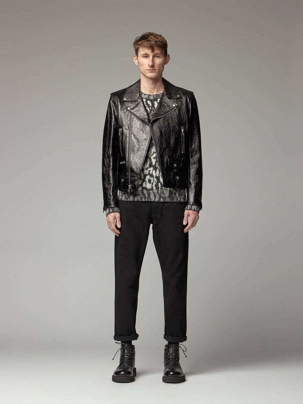 Men’s Obsidian Black Leather Racer Jacket | Heritage Moto Silhouette | Full Grain Apparel