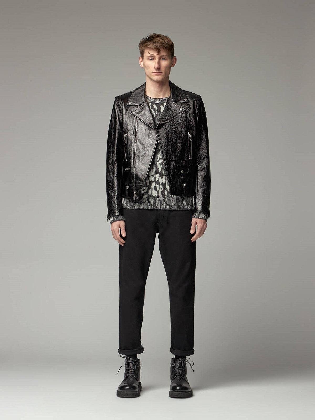Men’s Obsidian Black Leather Racer Jacket | Heritage Moto Silhouette | Full Grain Apparel