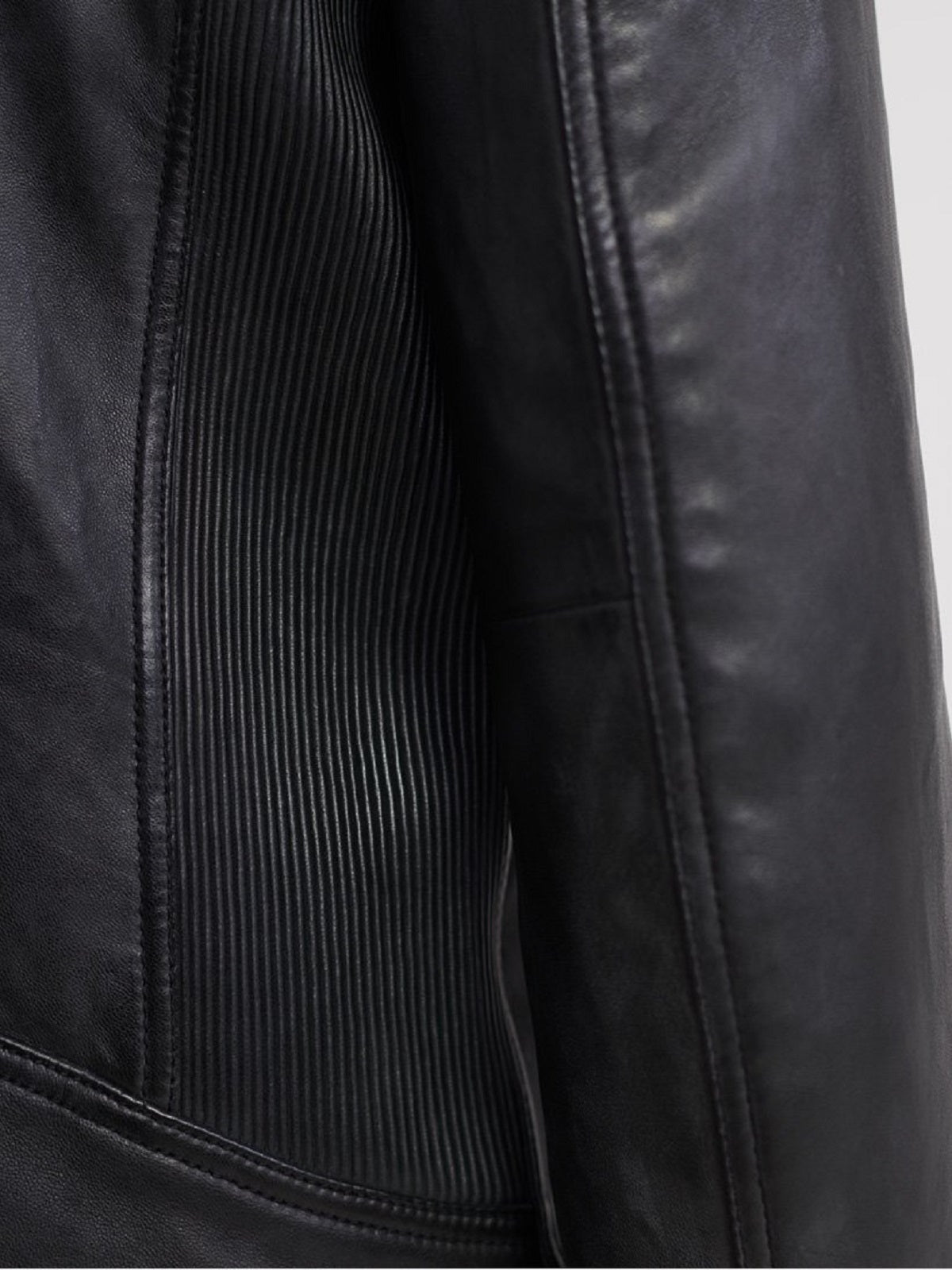 Chaqueta de cuero Cafe Racer Stealth Black para hombre | Moto minimalista urbana | Prendas de piel plena flor