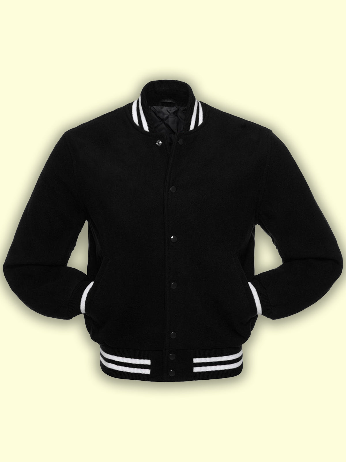 Men’s Black Fleece Varsity Jacket | Urban Comfort Edition | Full Grain Apparel