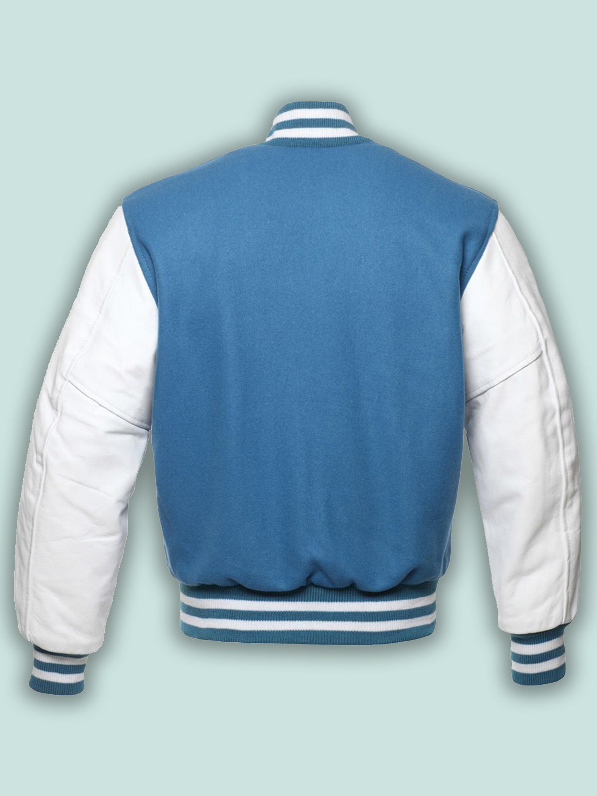 Men’s Blue & White Varsity Jacket | Classic Collegiate Heritage | Full Grain Apparel