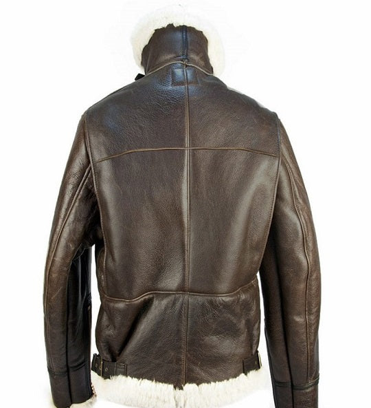 Men’s B3 Sheepskin Brown Bomber Jacket | Rugged Aviation Classic | Full Grain Apparel