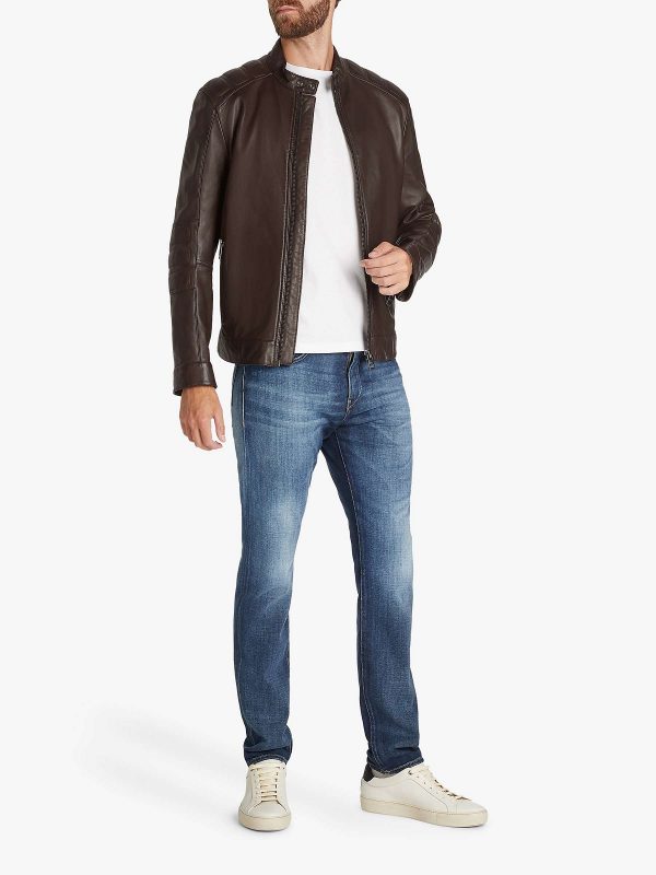 Men’s Chestnut Brown Leather Moto Jacket | Heritage Biker Identity | Full Grain Apparel