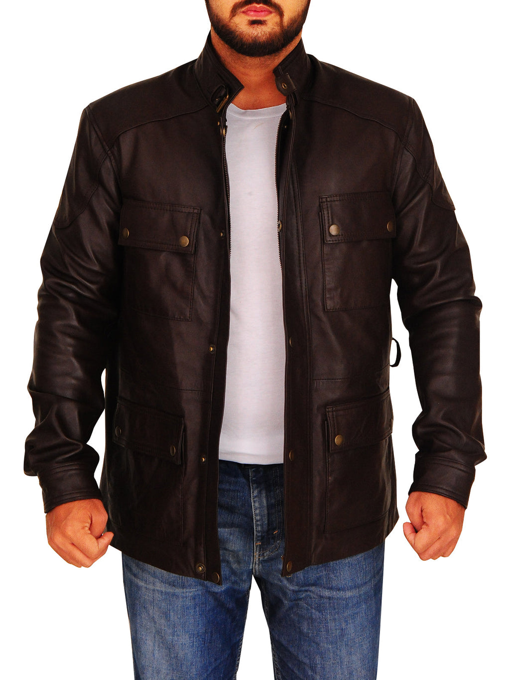 Men’s Brown Field Jacket | Military Utility Style | Full Grain Apparel