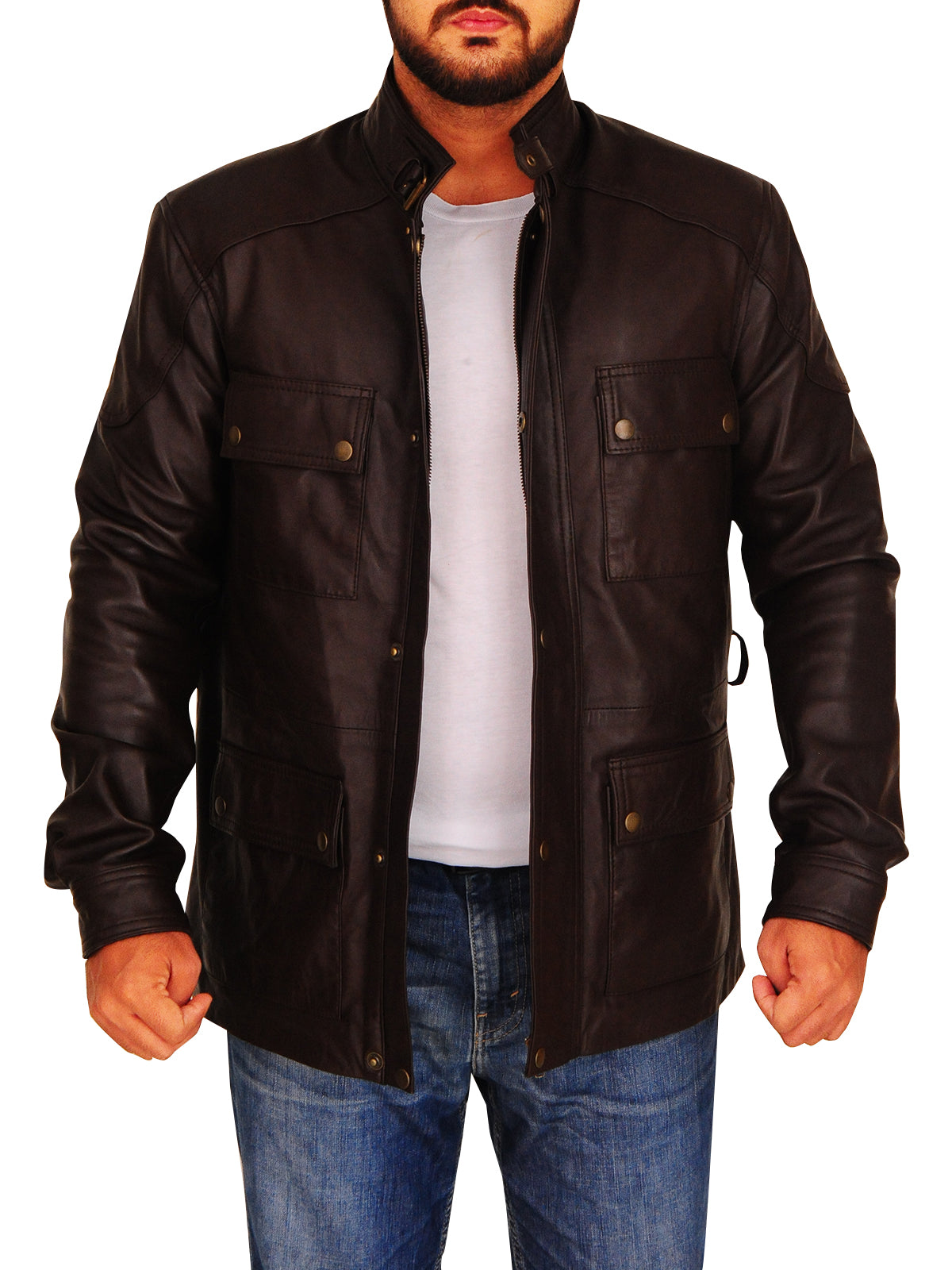 Men’s Brown Field Jacket | Military Utility Style | Full Grain Apparel