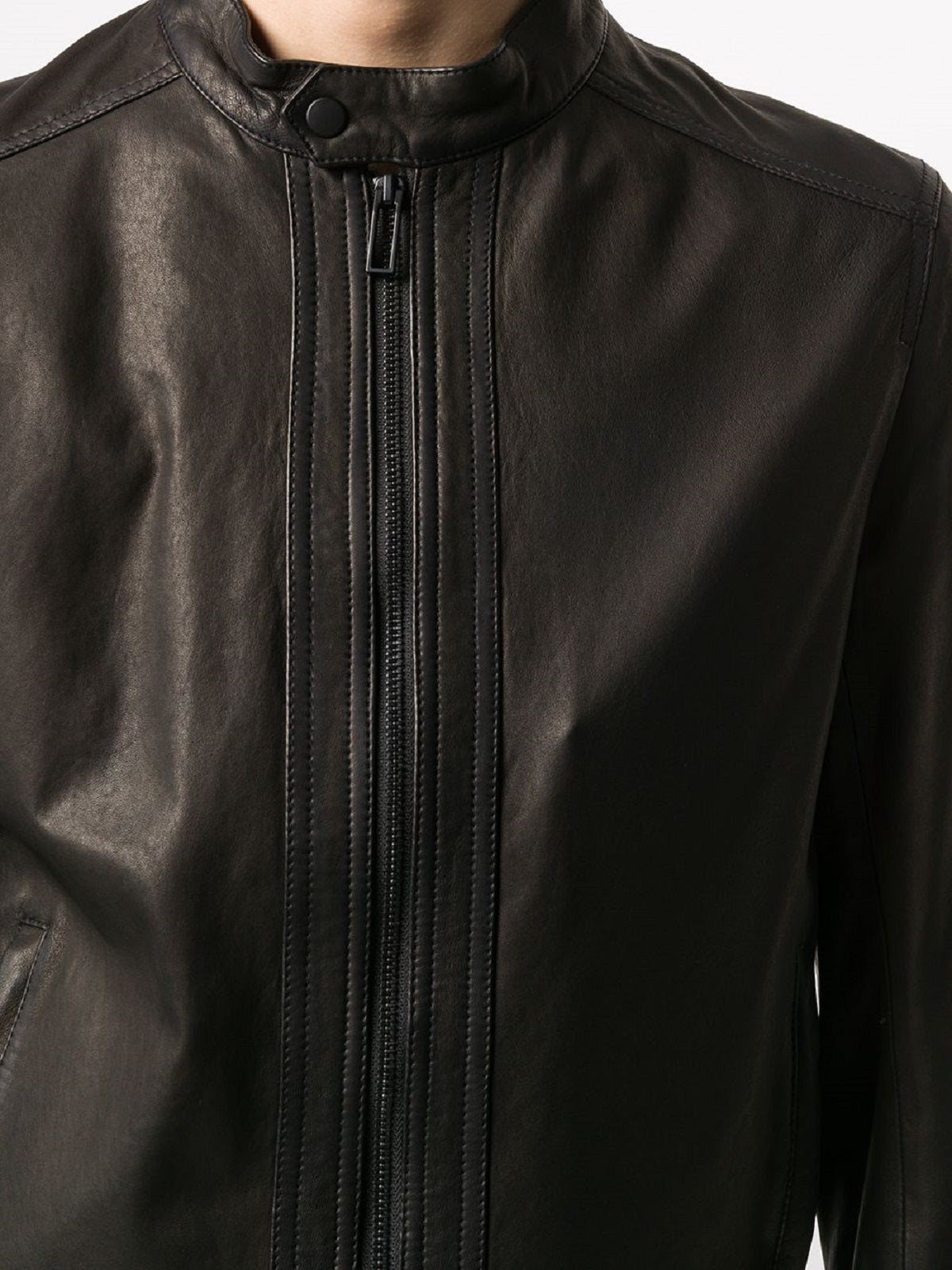 Men’s Obsidian Black Leather Interceptor Jacket | High-Street Moto | Full Grain Apparel