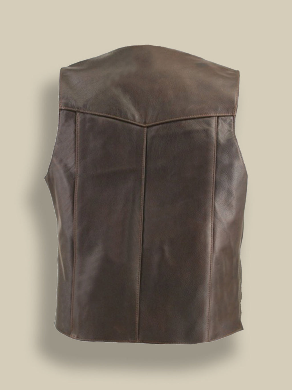 Men’s Maverick Brown Classic Biker Vest | Authentic Leather Gilet | Full Grain Apparel