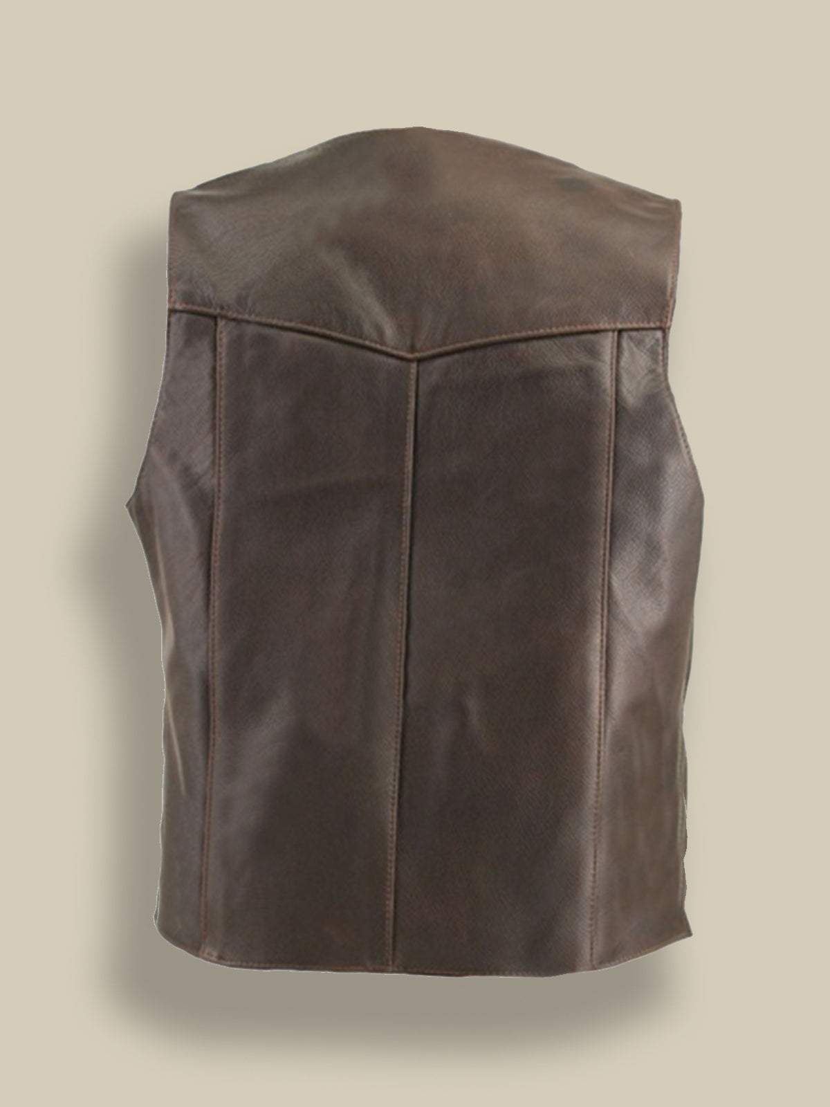Men’s Maverick Brown Classic Biker Vest | Authentic Leather Gilet | Full Grain Apparel