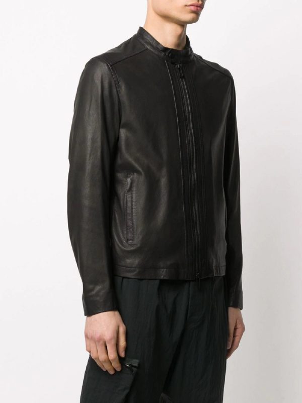 Men’s Obsidian Black Leather Interceptor Jacket | High-Street Moto | Full Grain Apparel
