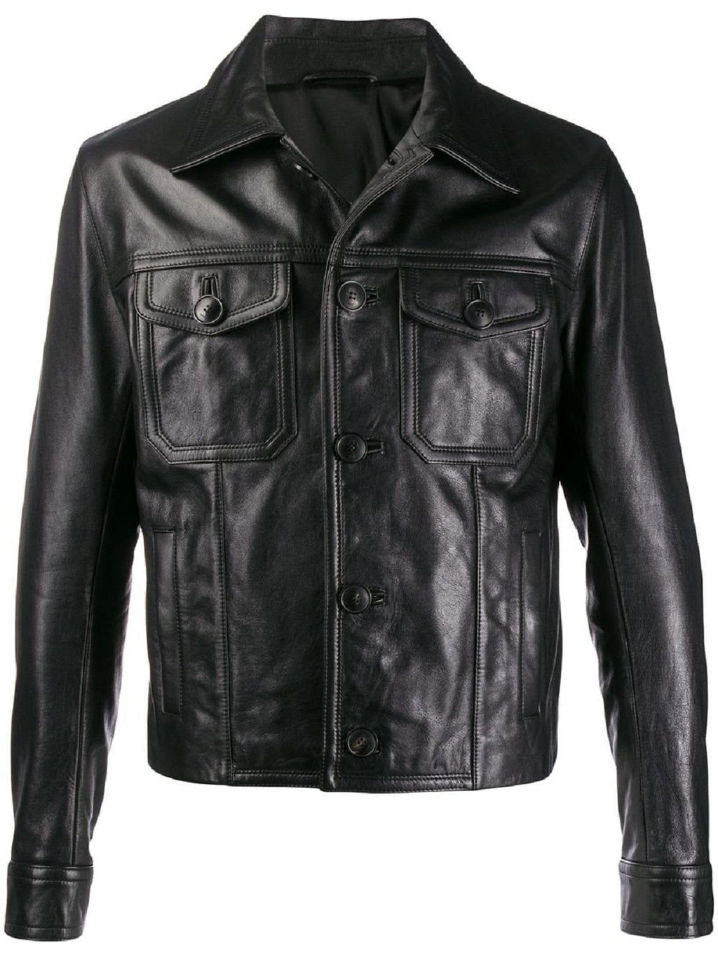 Men’s Phantom Black Leather Street Jacket | Urban Maverick Biker | Full Grain Apparel