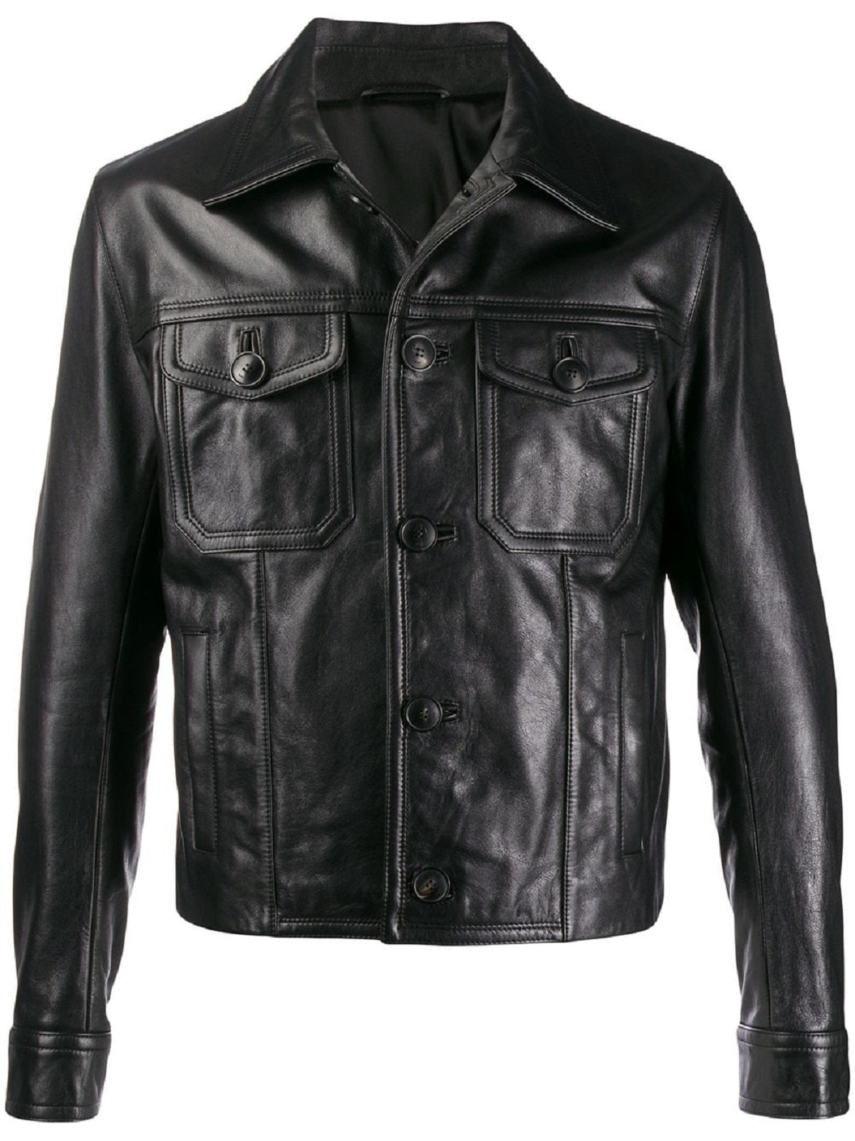 Men’s Phantom Black Leather Street Jacket | Urban Maverick Biker | Full Grain Apparel