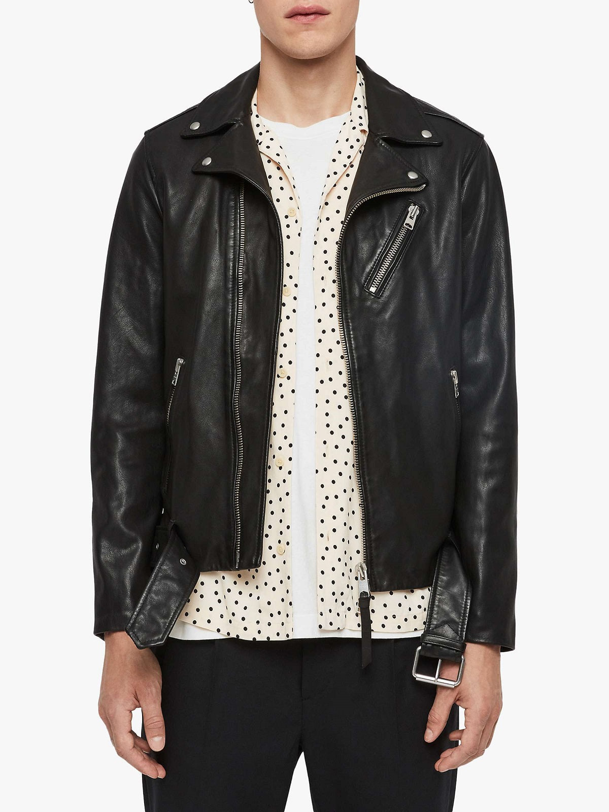 Chaqueta de Piel Negra "Natty" para Hombre | Estilo Urbano Sofisticado | Prenda de Piel de Grano Completo