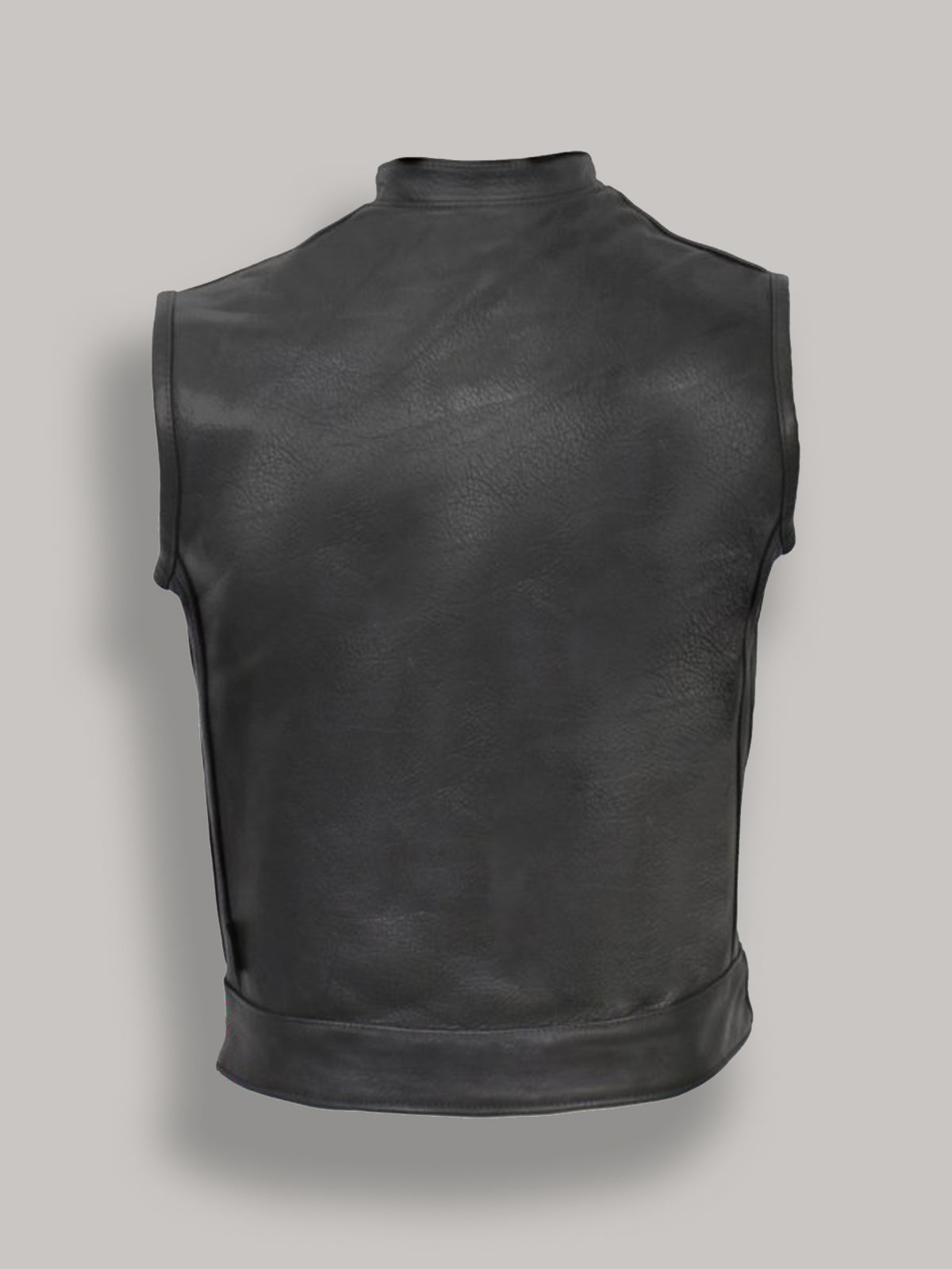 Men’s Obsidian Black Leather Moto Vest | Industrial Urban Armor | Full Grain Apparel