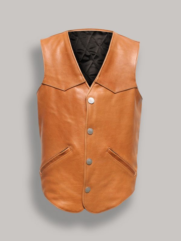 Men’s Frontier Brown Western Leather Vest | Authentic Cowboy Heritage | Full Grain Apparel