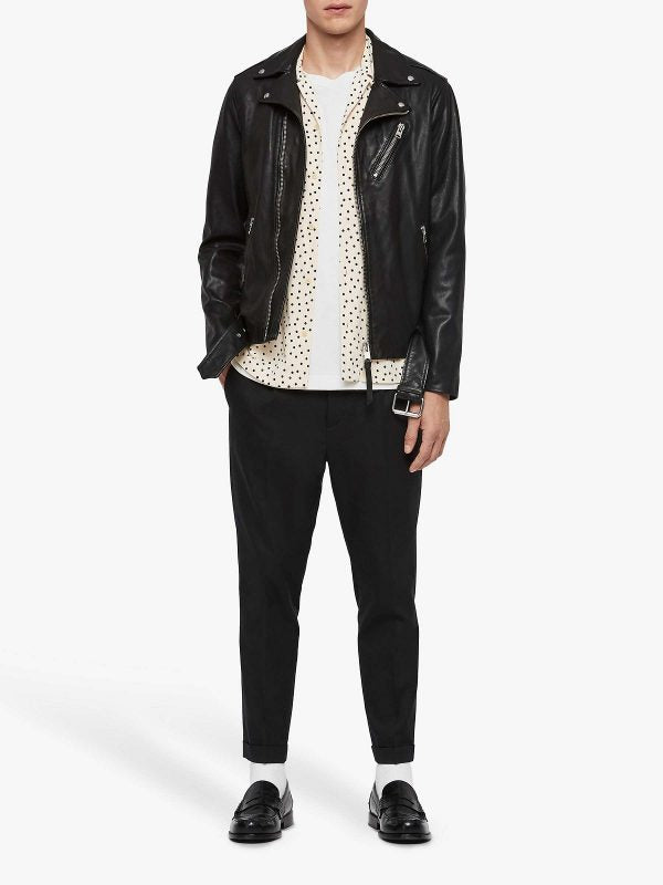 Chaqueta de Piel Negra "Natty" para Hombre | Estilo Urbano Sofisticado | Prenda de Piel de Grano Completo