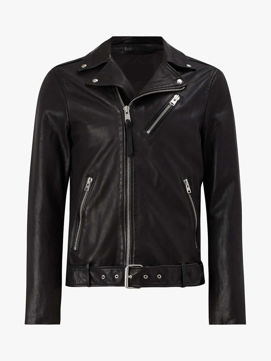 Men’s Natty Black Leather Racer Jacket | Sharp Urban Identity | Full Grain Apparel