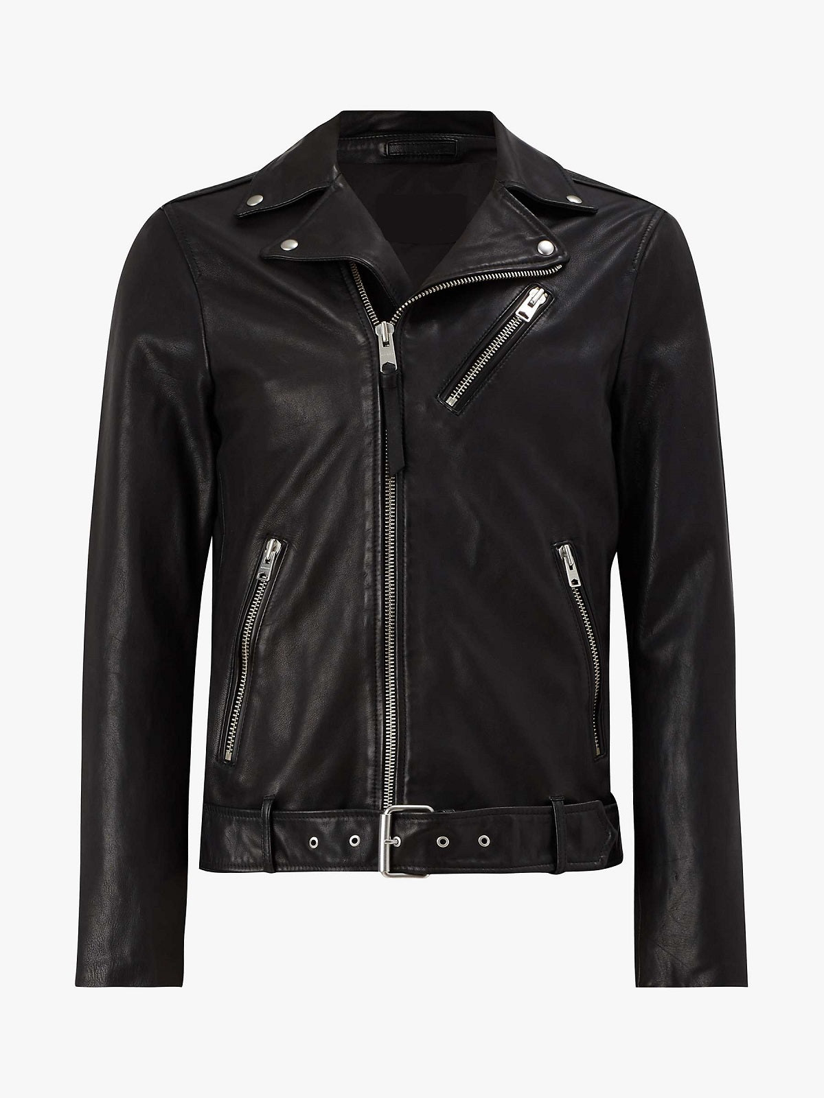 Men’s Natty Black Leather Racer Jacket | Sharp Urban Identity | Full Grain Apparel