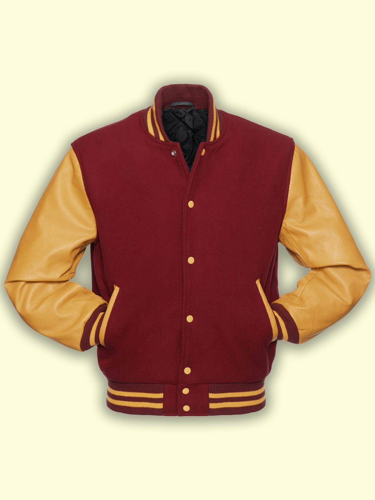 Men’s Cardinal & Gold Varsity Jacket | Championship Heritage | Full Grain Apparel