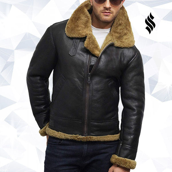 Men’s Aviator B3 World War 2 Real Shearling Sheepskin Flying Jacket | Rugged Military Heritage | Full Grain Apparel