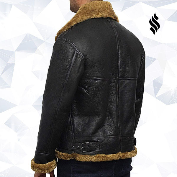 Men’s Aviator B3 World War 2 Real Shearling Sheepskin Flying Jacket | Rugged Military Heritage | Full Grain Apparel