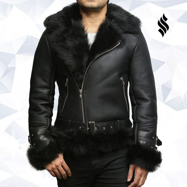 Men’s Aviator Flying Jacket | Real Shearling Sheepskin Toscana Flying Coat | Full Grain Apparel