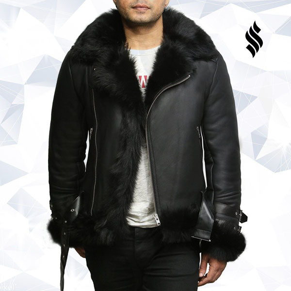 Men’s Aviator Flying Jacket | Real Shearling Sheepskin Toscana Flying Coat | Full Grain Apparel