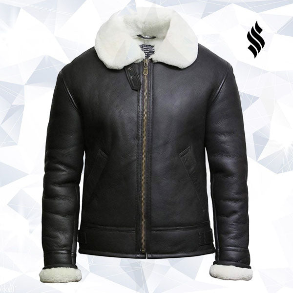 Chaqueta bomber de aviador RAF B3 de piel de oveja para hombre | Estilo de combate vintage | Prenda de cuero de grano completo