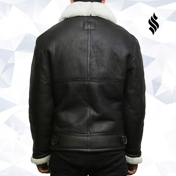 Chaqueta bomber de aviador RAF B3 de piel de oveja para hombre | Estilo de combate vintage | Prenda de cuero de grano completo